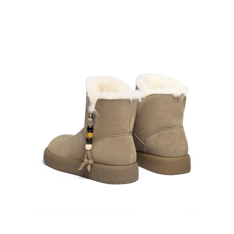 森达雪地靴女2025冬新商场同款保暖户外厚底短靴XSU01DD5