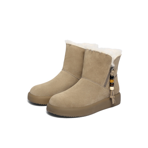 森达雪地靴女2025冬新商场同款保暖户外厚底短靴XSU01DD5