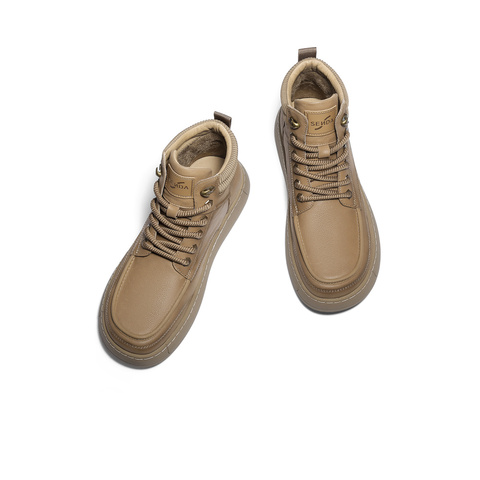 森达工装靴男2025冬新商场同款户外徒步厚底休闲短靴1ZH01DD5