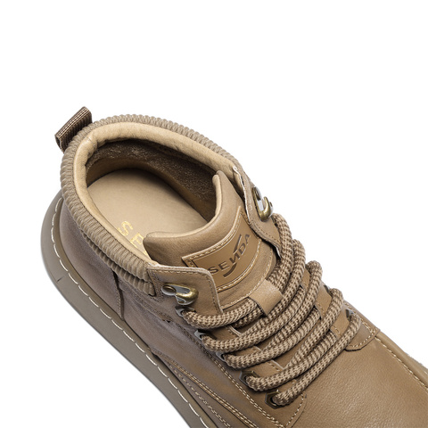 森达工装靴男2025冬新商场同款户外徒步厚底休闲短靴1ZH01DD5