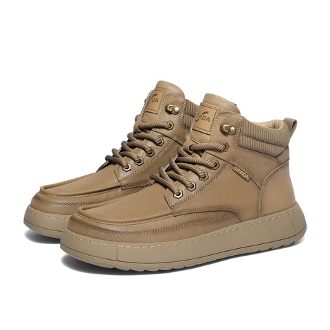 森达工装靴男2025冬新商场同款户外徒步厚底休闲短靴1ZH01DD5