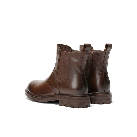 森达切尔西靴女2025冬季新款潮流时尚休闲短皮靴ZTI65DD5