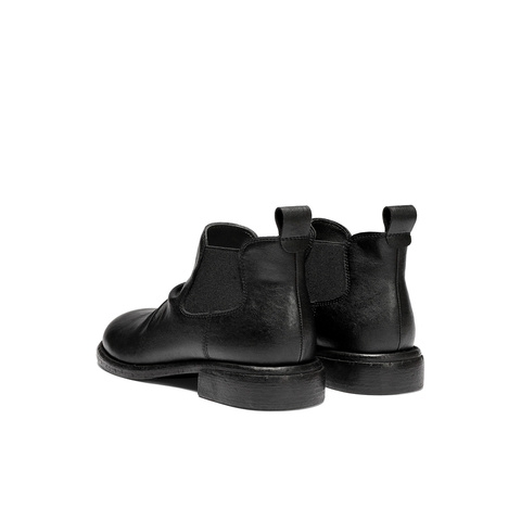 森达切尔西靴女2025冬新潮流褶皱休闲粗跟短靴ZTI39DD5