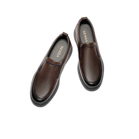 森达休闲皮鞋男2025秋新商场同款软面舒适平底休闲鞋1YH02CM5