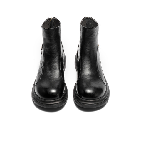 森达时装靴女2025冬新商场同款时尚真皮休闲短靴ZTI66DD5