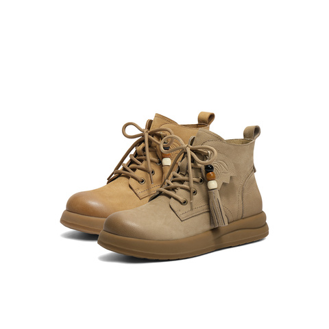 森达马丁靴女2025冬新商场同款流苏厚底休闲短靴XTV01DD5