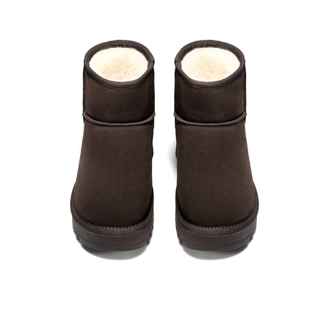 森达雪地靴女2025冬季新款舒适保暖东北休闲短靴ZTI57DD5