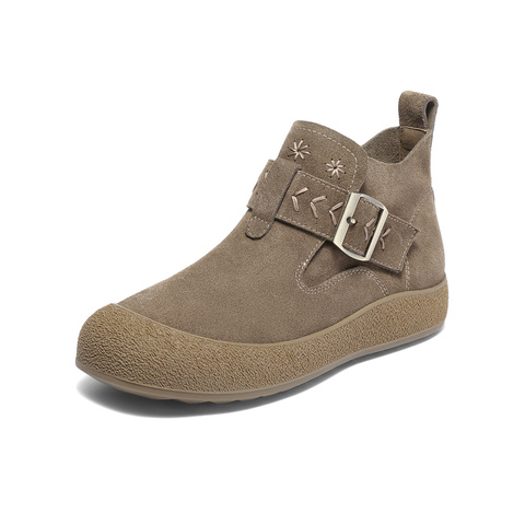 森达休闲靴女2025秋新简约勃肯舒适休闲短靴ZTH70CD5