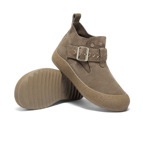 森达休闲靴女2025秋新简约勃肯舒适休闲短靴ZTH70CD5