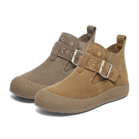 森达休闲靴女2025秋新简约勃肯舒适休闲短靴ZTH70CD5