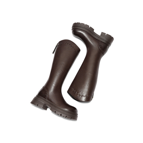 森达弹力靴女2025年冬新潮流厚底休闲弹力长筒靴ZTI47DG5