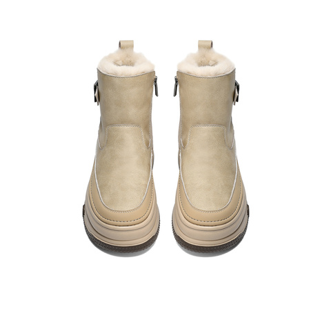 森达雪地靴女2025冬新舒适保暖户外厚底休闲短靴WP060DD5