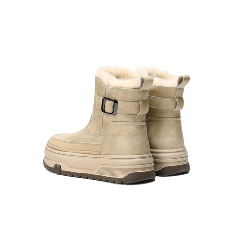 森达雪地靴女2025冬新舒适保暖户外厚底休闲短靴WP060DD5