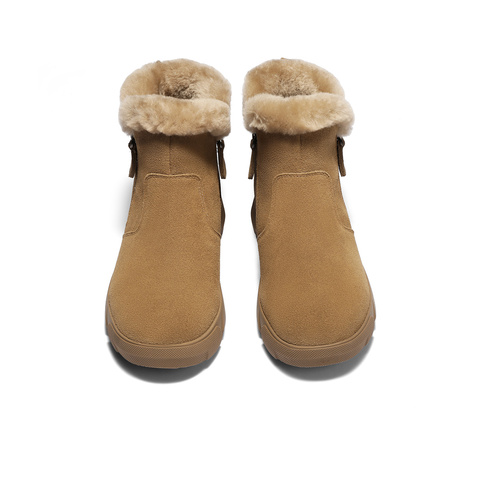 森达雪地靴女2025冬季新款户外保暖毛绒休闲短靴WP058DD5