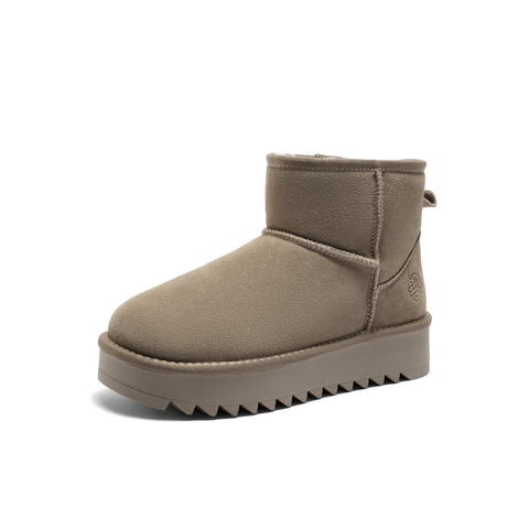 森达雪地靴女2025冬季新款舒适保暖东北休闲短靴ZTI57DD5