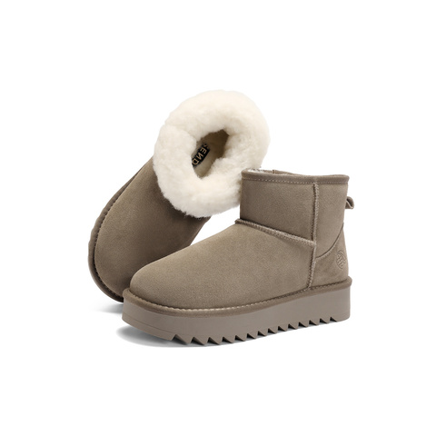 森达雪地靴女2025冬季新款舒适保暖东北休闲短靴ZTI57DD5