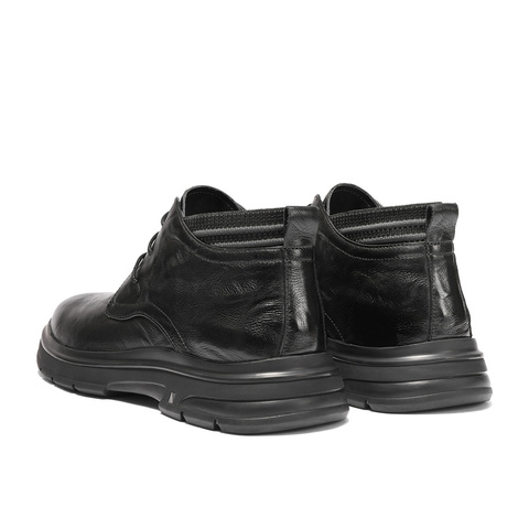 森达皮靴男2025冬季新款时尚简约高帮休闲皮鞋VD003DD5