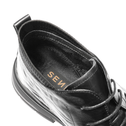 森达皮靴男2025冬季新款时尚简约高帮休闲皮鞋VD003DD5