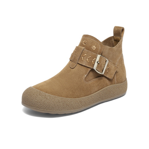 森达休闲靴女2025秋新简约勃肯舒适休闲短靴ZTH70CD5