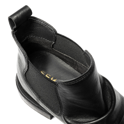 森达切尔西靴女2025冬新潮流褶皱休闲粗跟短靴ZTI39DD5