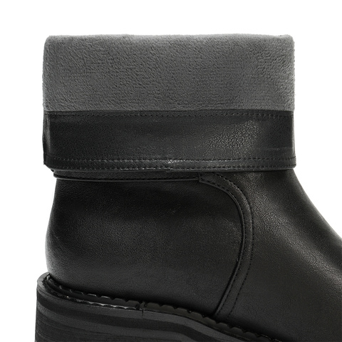 森达时装靴女2025冬新潮流皮带扣时尚户外中筒靴ZTI45DZ5