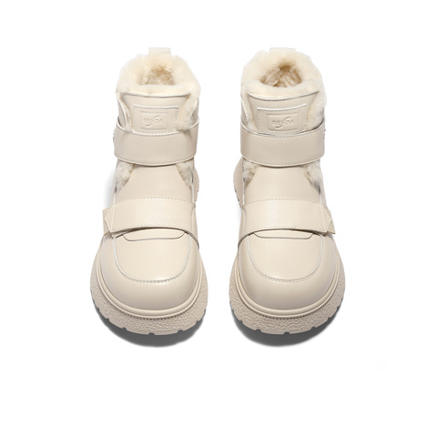 森达雪地靴女2025冬季新款商场同款户外保暖厚底短靴XSP01DD5