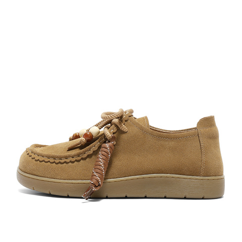 森达袋鼠鞋女款2025秋季新款舒适平底可可简约休闲鞋4URC9CM5