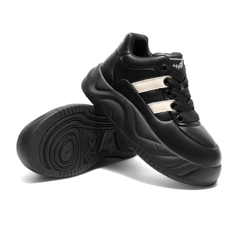 森达板鞋女2025秋新时尚运动面包厚底户外休闲鞋WP054CM5