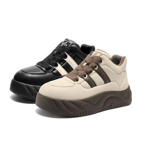 森达板鞋女2025秋新时尚运动面包厚底户外休闲鞋WP054CM5