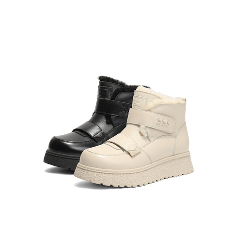 森达雪地靴女2025冬季新款商场同款户外保暖厚底短靴XSP01DD5