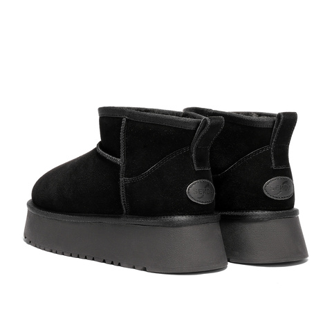 森达雪地靴女2025冬季新款户外保暖毛绒休闲短靴WP058DD5