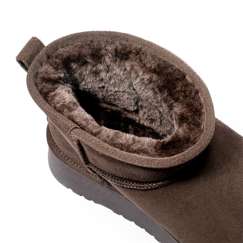 森达雪地靴女2025冬季新款户外保暖毛绒休闲短靴WP058DD5