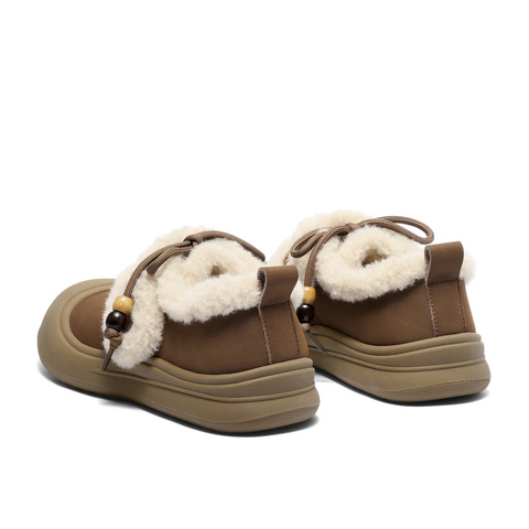 森达毛毛鞋女2025冬季新款商场同款保暖一脚蹬休闲鞋XTQ01DM5