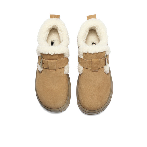 森达雪地靴女2025冬季新款舒适保暖绒毛厚底勃肯鞋ZTI29DD5