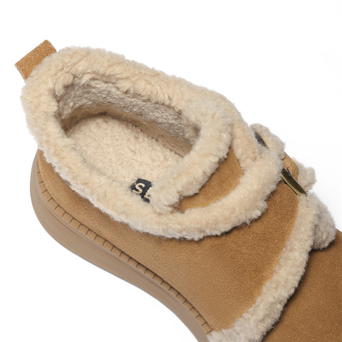 森达雪地靴女2025冬季新款商场同款保暖厚底勃肯短靴XUV01DD5