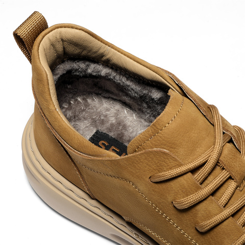 森达工装鞋男2025冬新商场同款户外徒步厚底休闲鞋2DR01DM5