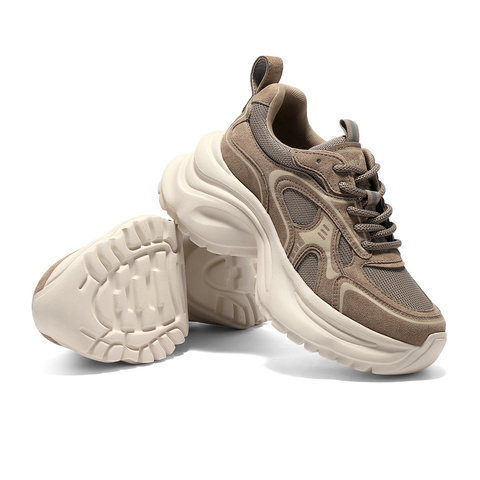 森达网面鞋女2025秋新商场同款拼接厚底休闲老爹鞋XRX01CM5