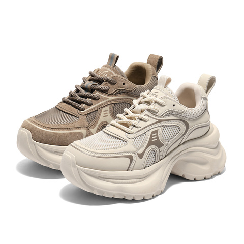 森达网面鞋女2025秋新商场同款拼接厚底休闲老爹鞋XRX01CM5