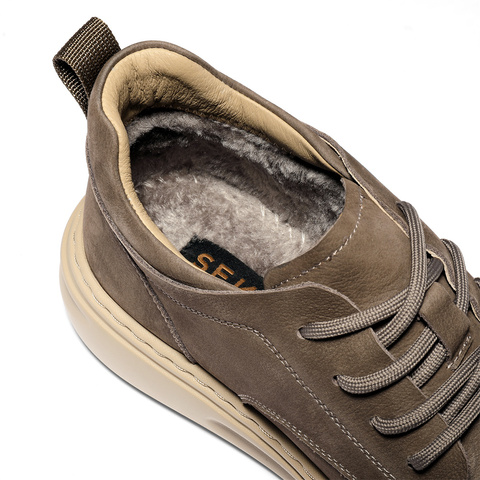 森达工装鞋男2025冬新商场同款户外徒步厚底休闲鞋2DR01DM5