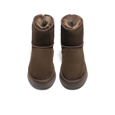 森达雪地靴女2025冬季新款商场同款经典休闲短靴XUX01DD5