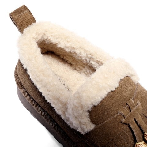 森达毛毛鞋女2025冬季新款商场同款一脚蹬厚底休闲鞋XSJ01DM5