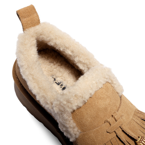 森达毛毛鞋女2025冬季新款商场同款一脚蹬厚底休闲鞋XSJ01DM5