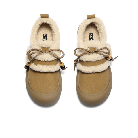 森达毛毛鞋女2025冬季新款商场同款保暖一脚蹬休闲鞋XTQ01DM5