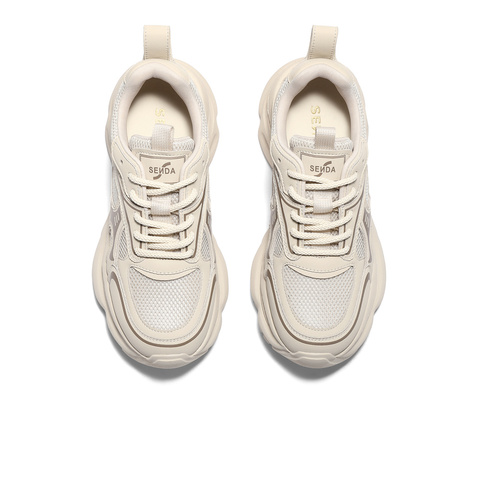 森达网面鞋女2025秋新商场同款拼接厚底休闲老爹鞋XRX01CM5