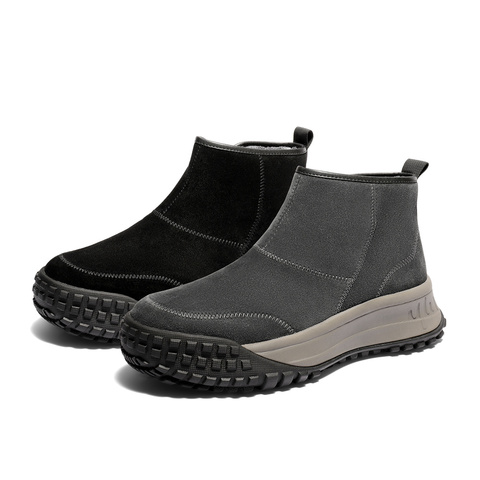 森达雪地靴男2025冬新商场同款保暖毛绒休闲短靴DB013DD5