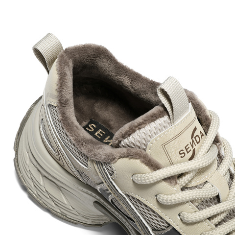 森达老爹鞋女2025季新商场同款网面厚底户外休闲鞋XVE01DM5