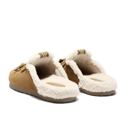 森达毛毛鞋女2025冬新商场同款毛绒保暖穆勒拖鞋XST01DT5