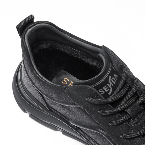 森达高帮鞋男2025冬季新款户外运动风厚底休闲短靴VD011DD5