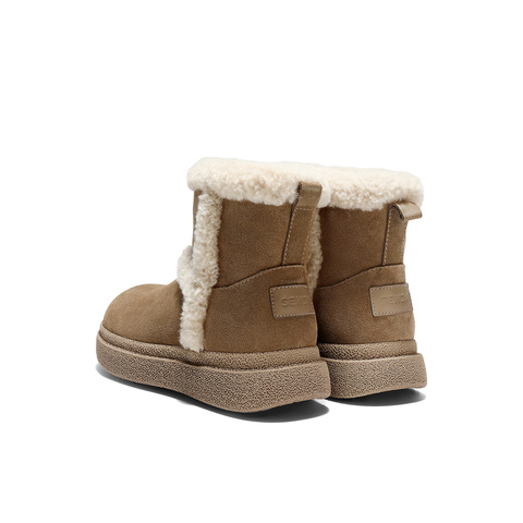 森达雪地靴女2025冬新商场同款保暖东北短靴棉鞋XVN01DD5