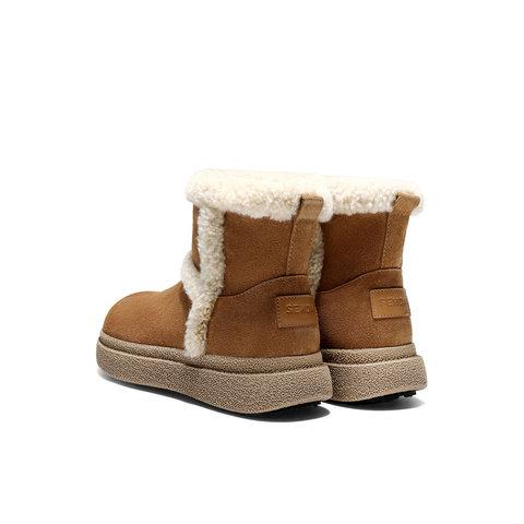 森达雪地靴女2025冬新商场同款保暖东北短靴棉鞋XVN01DD5